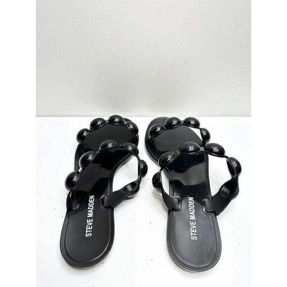 Steve Madden Sandals Womens Size 6 Black Zaza Jelly Slip On Slides - Picture 5 of 7